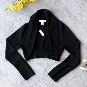 WHBM Career Black Bolero Open Sweater Shrug